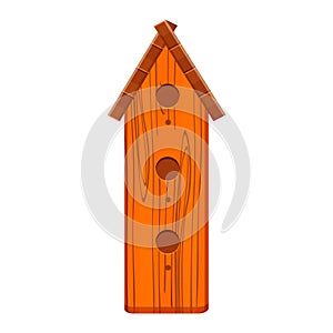 wooden brown bird house vector illustration isolated