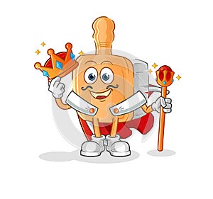 Wooden brush king vector. cartoon character