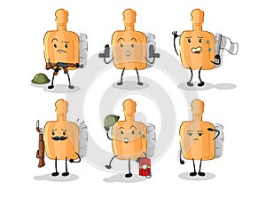 Wooden brush troops character. cartoon mascot vector