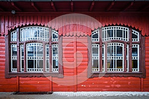 Wooden building facade