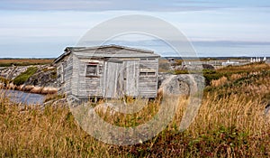 Wooden building on the rocks in Newfoundland