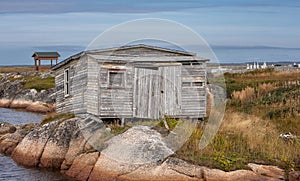 Wooden building on the rocks in Newfoundland