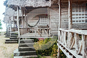 Wooden bungalow waiting for tourists by sea