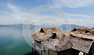 Wooden bungalows at Hon Mun island in Nha Trang, Vietnam