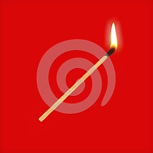 Wooden Burning Match Stick 3d Rendering