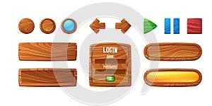 Wooden buttons for ui game, gui elements