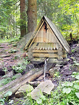 Dřevěná chata v přírodě