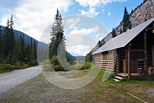 Wooden cabin by the river