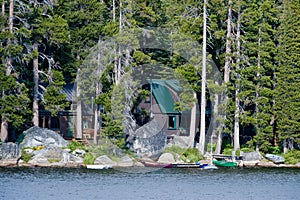Wooden cabin by Wrights lake