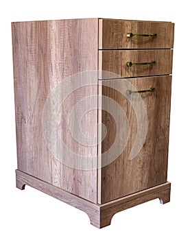 Wooden cabinet furniture on a white background