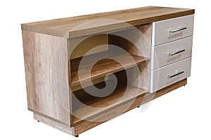 Wooden cabinet furniture on a white background