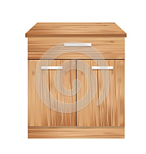 Wooden cabinet realistic