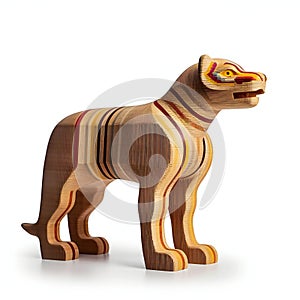 Wooden camel isolated on a white background