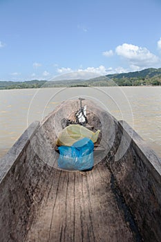 Wooden Canoe on Lake Alajuela, Panama photo
