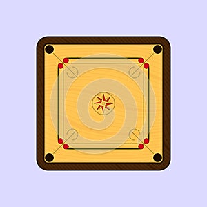 Wooden Carrom Board Game Vector Illustration Carrom game vector