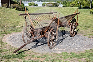 wooden cart with drawbar