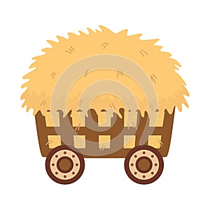 wooden cart with hay