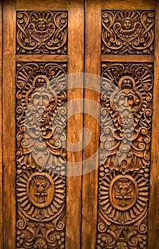 Wooden Carved Door Guadalajara Mexico