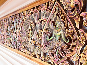 Wooden carved gilded fresco Buddha