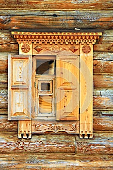 Wooden carved window jamb