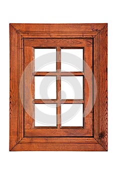 Wooden casement window with six panes photo
