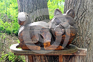 Wooden cat Russia