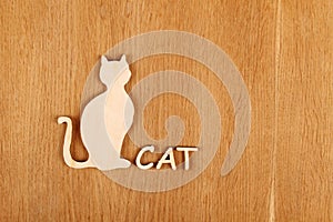 Wooden cat silhouette photo