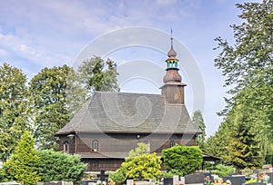 Wooden catholic church of St. Anna in Nierodzim, Poland