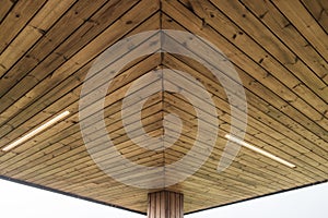 Wooden ceiling for decoration