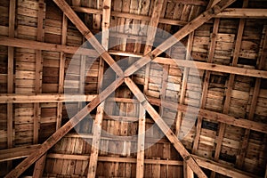 Wooden ceiling structure design texture motif