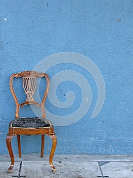 Wooden chair alone