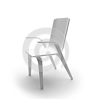 Wooden chair in grey color isolated