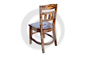 Wooden chair isolated on white background with clipping path