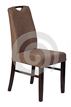 Wooden chair with soft seat isolated