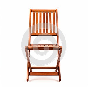 High Quality Wooden Folding Chair On White Background photo