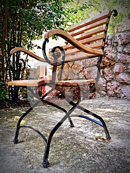 Wooden chair for thinking