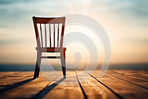 Wooden Chair under the Sun.