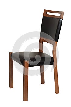 Wooden chair on white