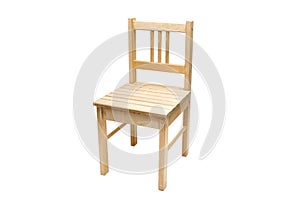 Wooden chair on white background