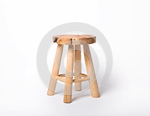 Wooden chair on a white isolated background