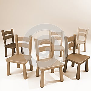 Wooden chairs empty room photo
