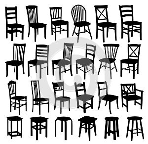 Wooden chairs.