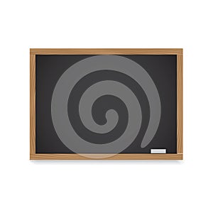 Wooden chalkboard for lessons and records with chalk