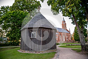 Wooden chapel and church on Kernave mound