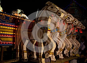 Wooden chariot horses