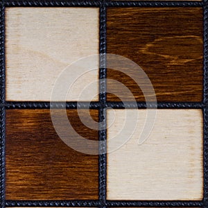 Wooden checkerboard background