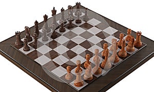 Wooden Chess 3d illustration