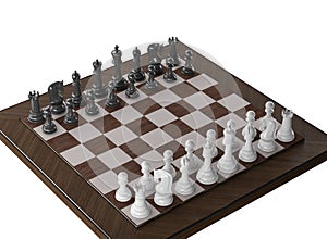 Wooden Chess 3d illustration