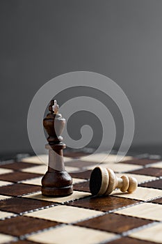 Wooden chess piece photo