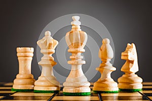 Wooden chess pieces